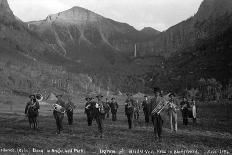 Telluride Band in Bridal Veil Park Ingram and Bridal Veil Falls, 1886-Charles Goodman-Premium Photographic Print