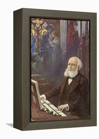 Charles Gounod French Musician and Composer Depicted Composing His Opera Faust-L. Balestrieri-Framed Stretched Canvas