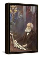 Charles Gounod French Musician and Composer Depicted Composing His Opera Faust-L. Balestrieri-Framed Stretched Canvas