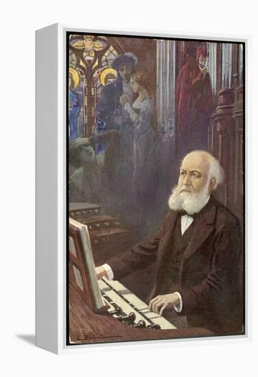 Charles Gounod French Musician and Composer Depicted Composing His Opera Faust-L. Balestrieri-Framed Stretched Canvas