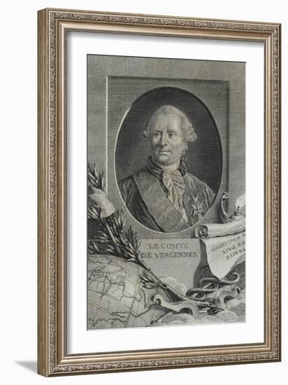 Charles Gravier (1719-1787), comte de Vergennes, ministre d'Etat des Affaires étrangères en 1774-Charles-Etienne Gaucher-Framed Giclee Print