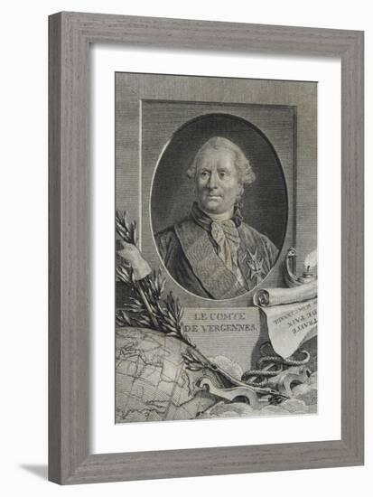 Charles Gravier (1719-1787), comte de Vergennes, ministre d'Etat des Affaires étrangères en 1774-Charles-Etienne Gaucher-Framed Giclee Print
