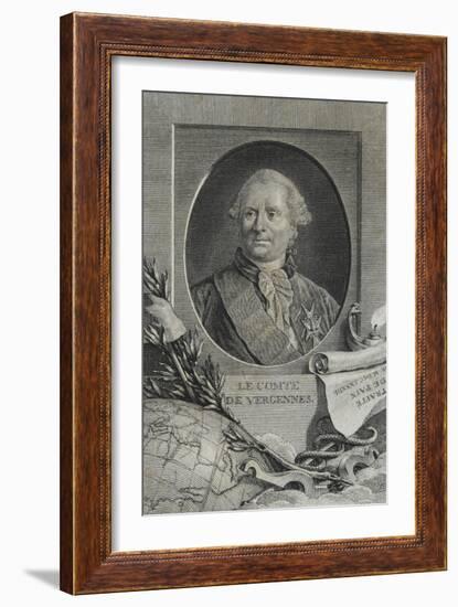 Charles Gravier (1719-1787), comte de Vergennes, ministre d'Etat des Affaires étrangères en 1774-Charles-Etienne Gaucher-Framed Giclee Print