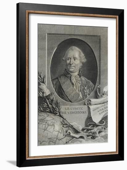 Charles Gravier (1719-1787), comte de Vergennes, ministre d'Etat des Affaires étrangères en 1774-Charles-Etienne Gaucher-Framed Giclee Print