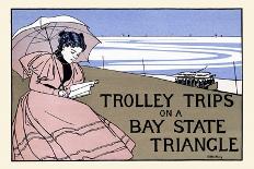 Trolley Trips On A Bay State Triangle-Charles H Woodbury-Framed Art Print