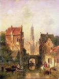 A Dutch Canal Scene, 1866-Charles-Henri-Joseph Leickert-Framed Giclee Print