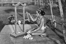 Iban Woman Making Thread with a Mangle, Borneo, 1922-Charles Hose-Giclee Print