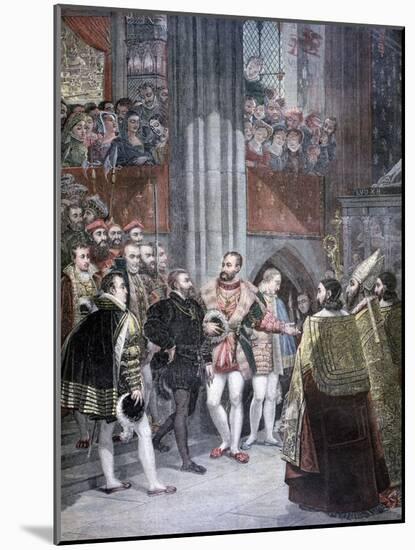 Charles I and Charles Quint in the Basilica of Saint Denis, Paris, 1893-Antoine-Jean Gros-Mounted Giclee Print