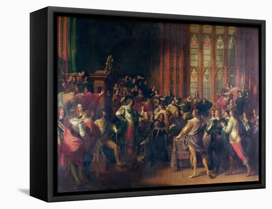 Charles I Demanding the Five Members in the House of Commons in 1642-John Singleton Copley-Framed Premier Image Canvas