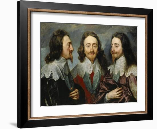 Charles I, King of England (1600-164), from Three Angles (The Triple Portrai), 1636-Sir Anthony Van Dyck-Framed Giclee Print