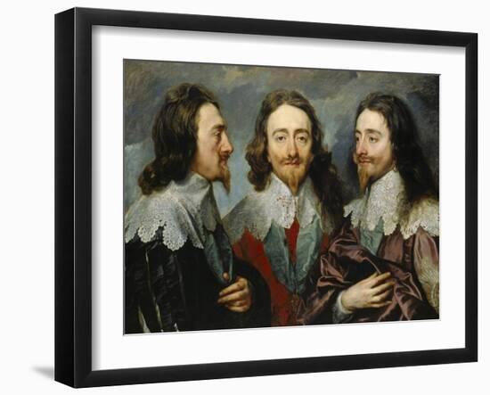 Charles I, King of England (1600-164), from Three Angles (The Triple Portrai), 1636-Sir Anthony Van Dyck-Framed Giclee Print