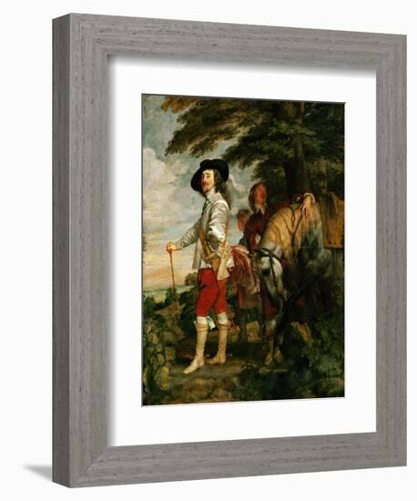 Charles I, King of England During a Hunting Party-Sir Anthony Van Dyck-Framed Giclee Print