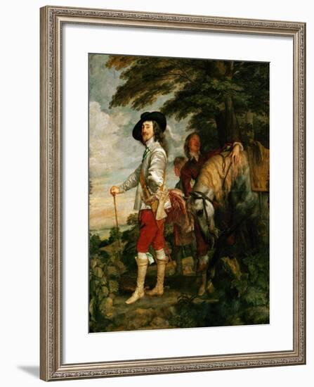 Charles I, King of England During a Hunting Party-Sir Anthony Van Dyck-Framed Giclee Print