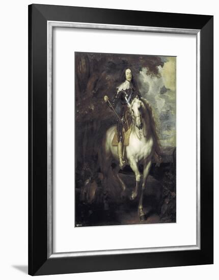 Charles I on Horseback-Sir Anthony Van Dyck-Framed Art Print