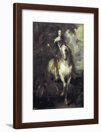 Charles I on Horseback-Sir Anthony Van Dyck-Framed Art Print