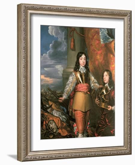 Charles II as Prince of Wales with a Page, C.1642-William Dobson-Framed Giclee Print