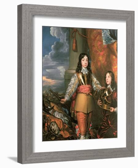 Charles II as Prince of Wales with a Page, C.1642-William Dobson-Framed Giclee Print