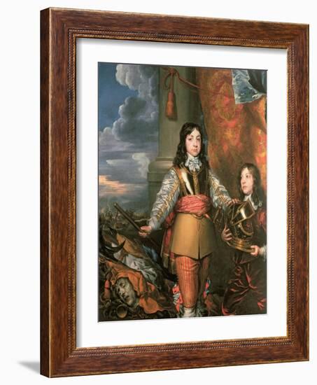 Charles II as Prince of Wales with a Page, C.1642-William Dobson-Framed Giclee Print