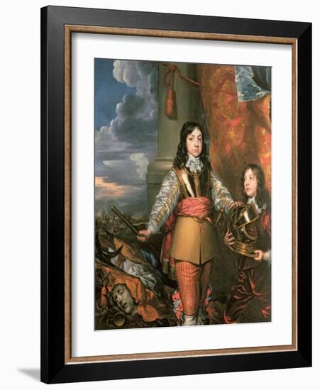 Charles II as Prince of Wales with a Page, C.1642-William Dobson-Framed Giclee Print