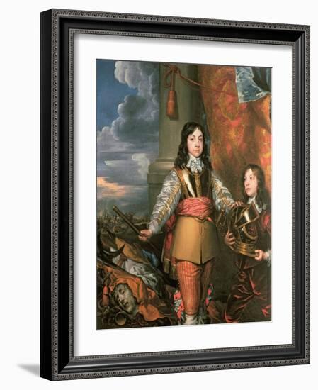 Charles II as Prince of Wales with a Page, C.1642-William Dobson-Framed Giclee Print