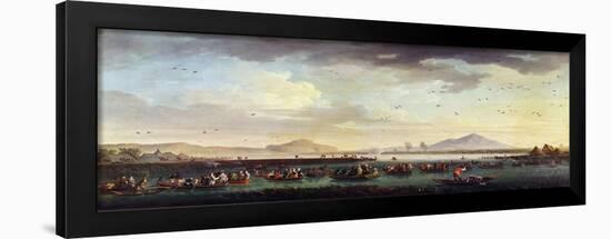 Charles III of Bourbon, King of Sapin and of the Kingdom of Two-Sicilies Duck Hunting at the Patria-Claude Joseph Vernet-Framed Giclee Print