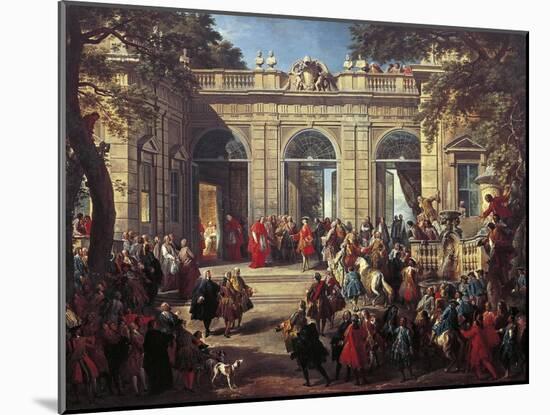 Charles III of Bourbon on Visit to Pope Benedict XIV in the Coffee House of the Quirinal, 1746-Giovanni Paolo Pannini-Mounted Giclee Print