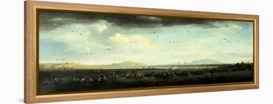 Charles III of Bourbons Hunting Coots on Lake Patria, Southern Italy-Claude Joseph Vernet-Framed Stretched Canvas