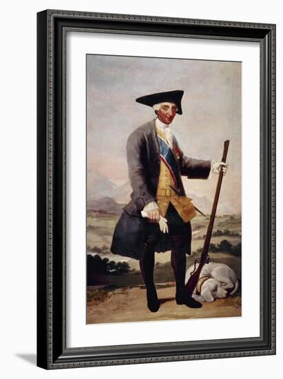 Charles III of Spain (1716-1788). King of Spain and De Spanish Indies from 1759-1788. Portrait by G-Francisco de Goya-Framed Giclee Print