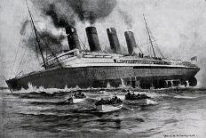 WW1 - Sinking of 'Lusitania', May 7th, 1915-Charles J. De Lacy-Stretched Canvas