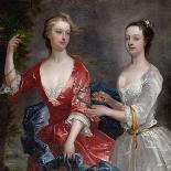 Portrait of Maria Skerrett, Lady Walpole in a Blue Dress on a Balcony-Charles Jervas-Giclee Print