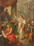 The Sermon of St. Stephen, 1745 (Oil on Canvas)-Charles Joseph Natoire-Framed Giclee Print