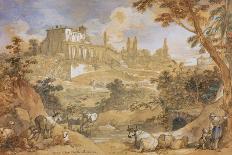 Italian Fall Landscape with Monte Porzio and an Offering to Pan, 1763-Charles Joseph Natoire-Giclee Print
