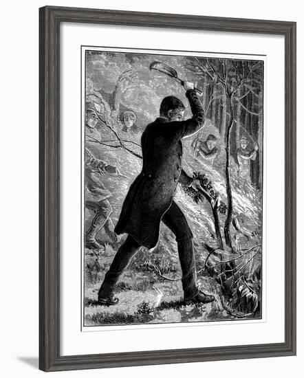 Charles Kingsley Fighting a Fire, British Writer and Cleric-null-Framed Giclee Print