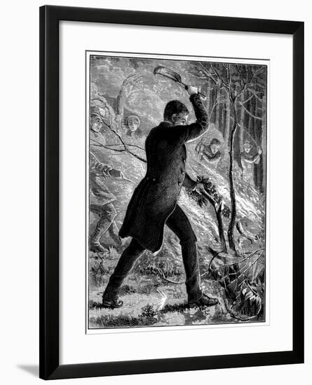 Charles Kingsley Fighting a Fire, British Writer and Cleric-null-Framed Giclee Print