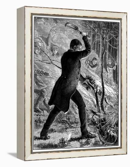 Charles Kingsley Fighting a Fire, British Writer and Cleric-null-Framed Premier Image Canvas