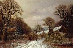 Yardley Church, near Birmingham, in the Snow-Charles Leaver-Giclee Print