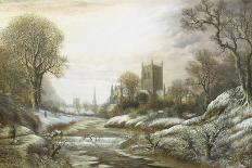 Worcester from the South West in the Snow, C.1875-Charles Leaver-Framed Giclee Print