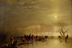 Skaters: Duddingston Loch by Moonlight, 1857-Charles Lees-Framed Giclee Print