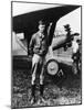 Charles Lindbergh in Front of His Airplane-null-Mounted Giclee Print