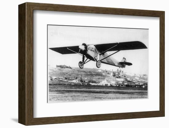 Charles Lindbergh in the "Spirit of St. Louis" Sets off from New York-null-Framed Photographic Print
