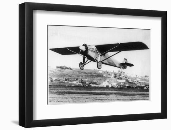 Charles Lindbergh in the "Spirit of St. Louis" Sets off from New York-null-Framed Photographic Print