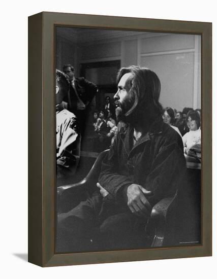 Charles Manson in Court Facing Murder Charges in Brutal Deaths of Actress Sharon Tate and Others-Vernon Merritt III-Framed Premier Image Canvas