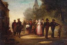 The Village Marriage, 1872 (Oil on Canvas)-Charles Marie Lhuillier-Giclee Print