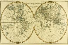 Map of the World in Two Hemispheres, from 'Atlas De Toutes Les Parties Connues Du Globe…-Charles Marie Rigobert Bonne-Giclee Print