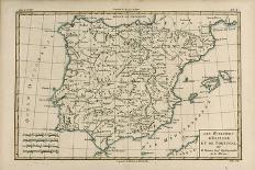 Spain and Portugal, from 'Atlas De Toutes Les Parties Connues Du Globe Terrestre' by Guillaume…-Charles Marie Rigobert Bonne-Giclee Print