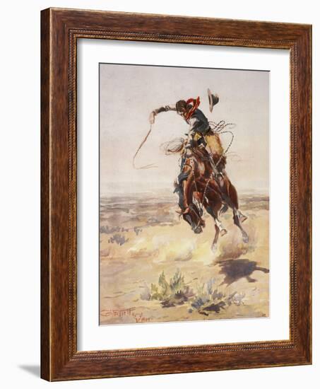 Charles Marion Russell - a Bad Hoss-Vintage Apple Collection-Framed Premium Giclee Print