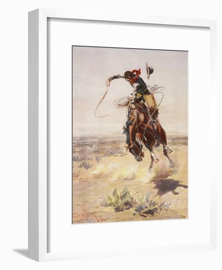 Charles Marion Russell - a Bad Hoss-Vintage Apple Collection-Framed Giclee Print