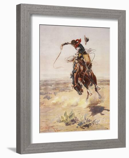 Charles Marion Russell - a Bad Hoss-Vintage Apple Collection-Framed Giclee Print