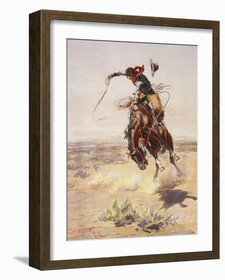 Charles Marion Russell - a Bad Hoss-Vintage Apple Collection-Framed Giclee Print