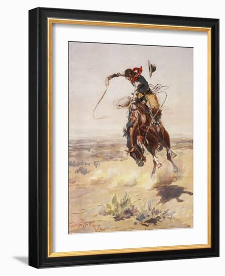 Charles Marion Russell - a Bad Hoss-Vintage Apple Collection-Framed Giclee Print